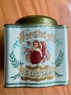 Hershey's Vintage Cocoa Tin - Light Blue & Gold